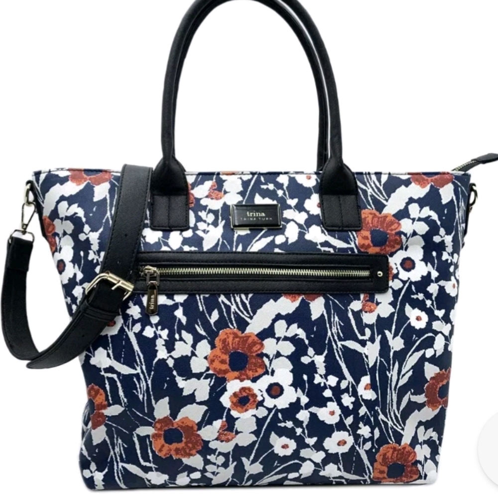 Trina Turk Handbag, "Jardin De Paris" Poppy  Floral Pattern Tote